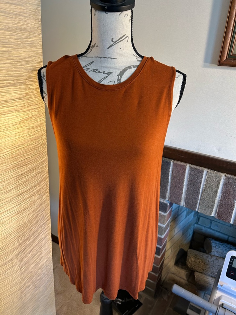 Sleeveless Rust Orange Swing Tank